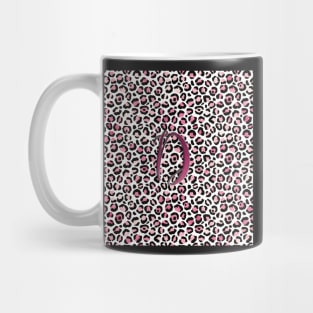 Letter D Monogram & Pink Leopard Print Mug